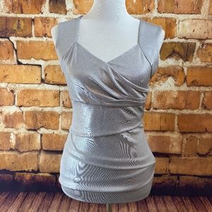 WHBM Sleeveless Silver Top Size S